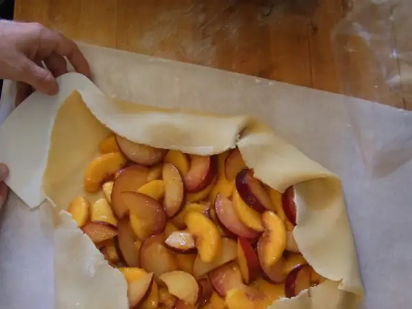 home made peach galette